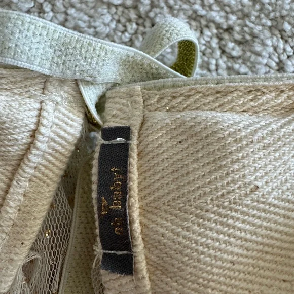 oh baby! Tutu Skirt Sparkly Glitter Ballerina Dance Size 4 Cream And Gold - Picture 2 of 3